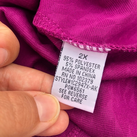 Roz & Ali | Purple Open Back Peplum Top | 2X - Picture 5 of 7